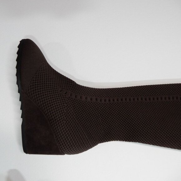EILEEN FISHER Kasana Tall Wedge Stretch Knit Socks BOOTS 8.5 Chocolate Brown NEW - Picture 8 of 15